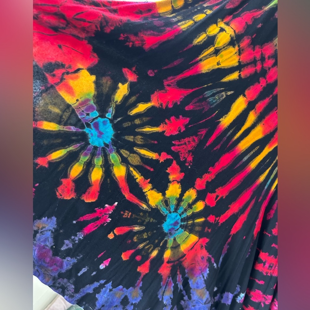 Boho Indy Artsy Flowy Kimono Cardigan Vibrant multicolor Tie Dye  XXL - Picture 7 of 13
